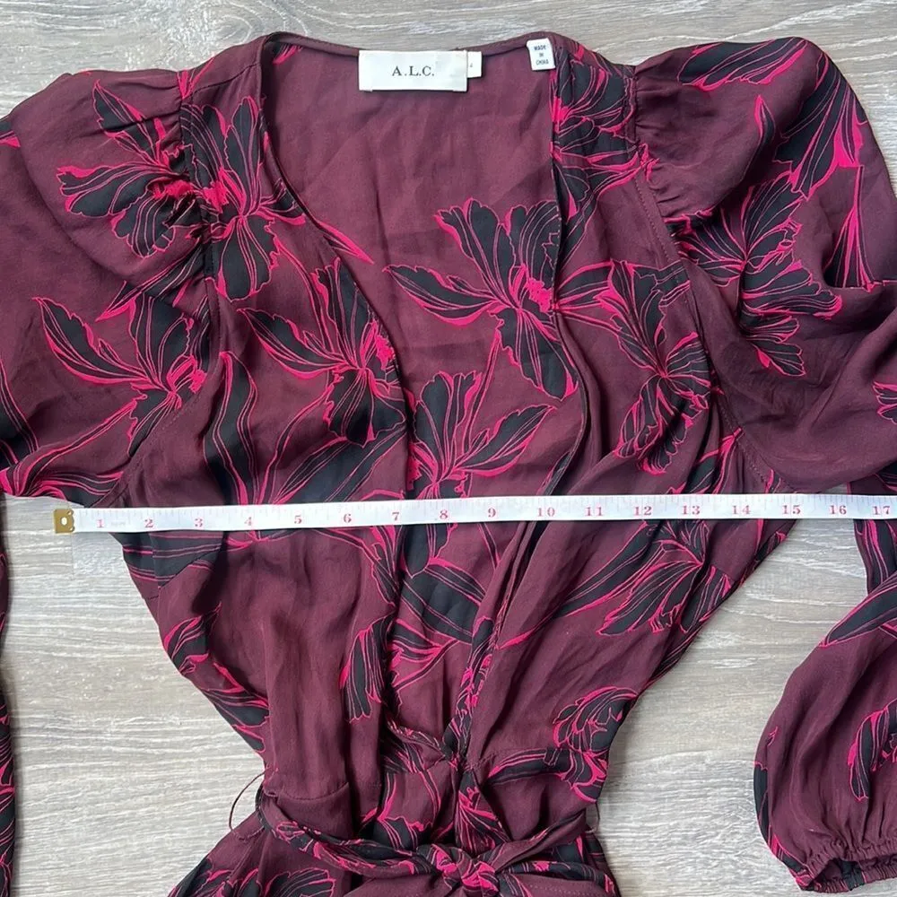 A.L.C. Embry Floral-Print Silk Mini Wrap Dress - Image 12