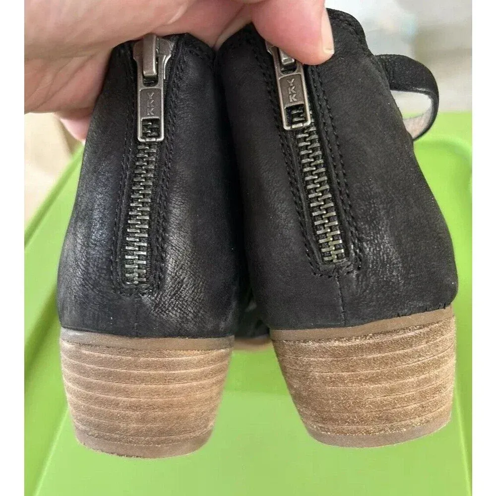 Seychelles So Blue Black Cutout Back Zip Leather Ankle Booties Womans Size 8‎ - Image 5