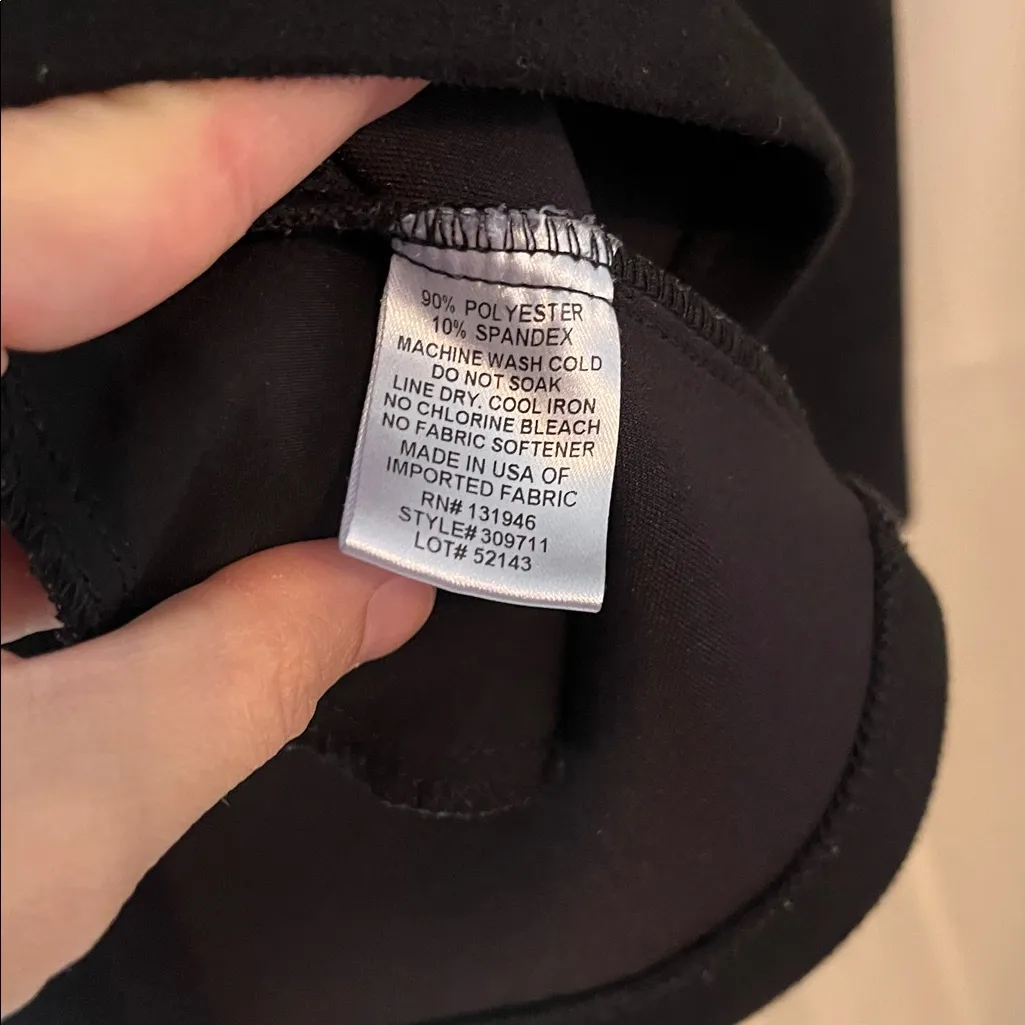 Jude Connally Sawyer Faux Suede Top Tunic Mock Cowl Neck Pockets Black Small - Image 6