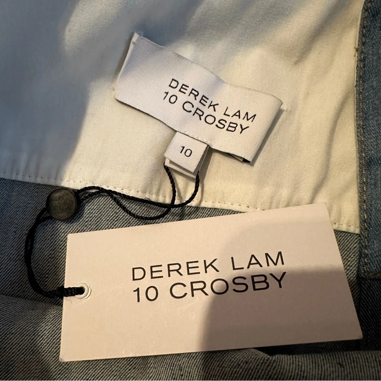 Derek Lam 10 Crosby LTD Light Denim  Asymmetric Ruffle Slit Long Pencil Skirt 10 - Image 8