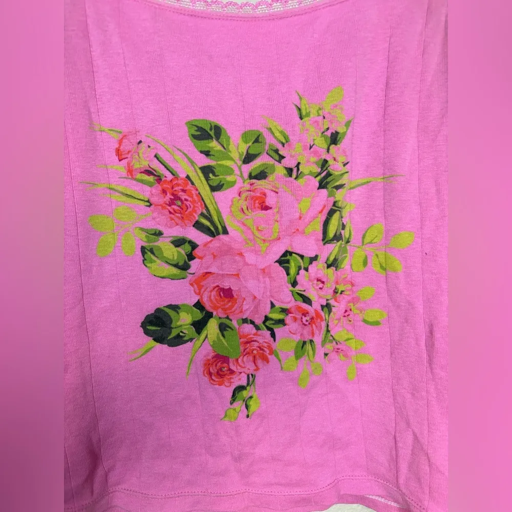 Victorias Secret Pink Y2K Vintage Floral Babydoll Tank Size M - Image 3
