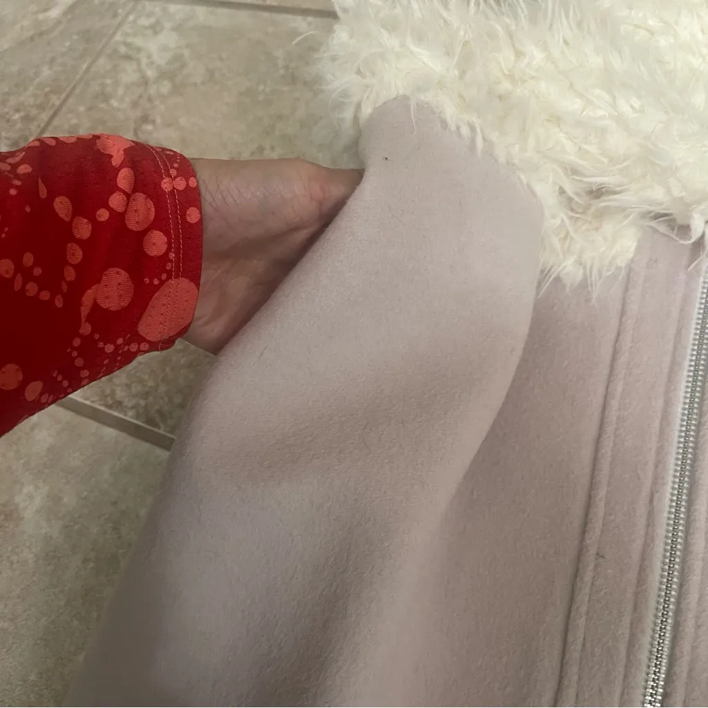 For Love And Lemons Alpine Faux Fur Fuzzy Teddy Vest Lilac White S  EUC‎ - Image 4