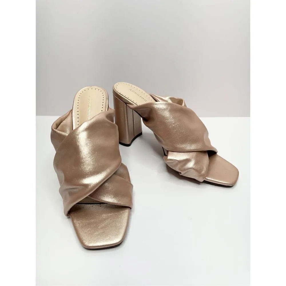 Adrienne Vittadini Genie Sandals Womens Size 6 Rose Gold Open Toe Block Heel - Image 5