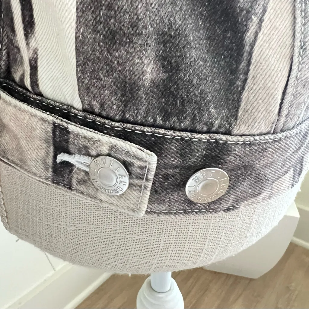 Helmut Lang Long Sleeve Textured Denim Trucker Jacket In Grey - Image 8