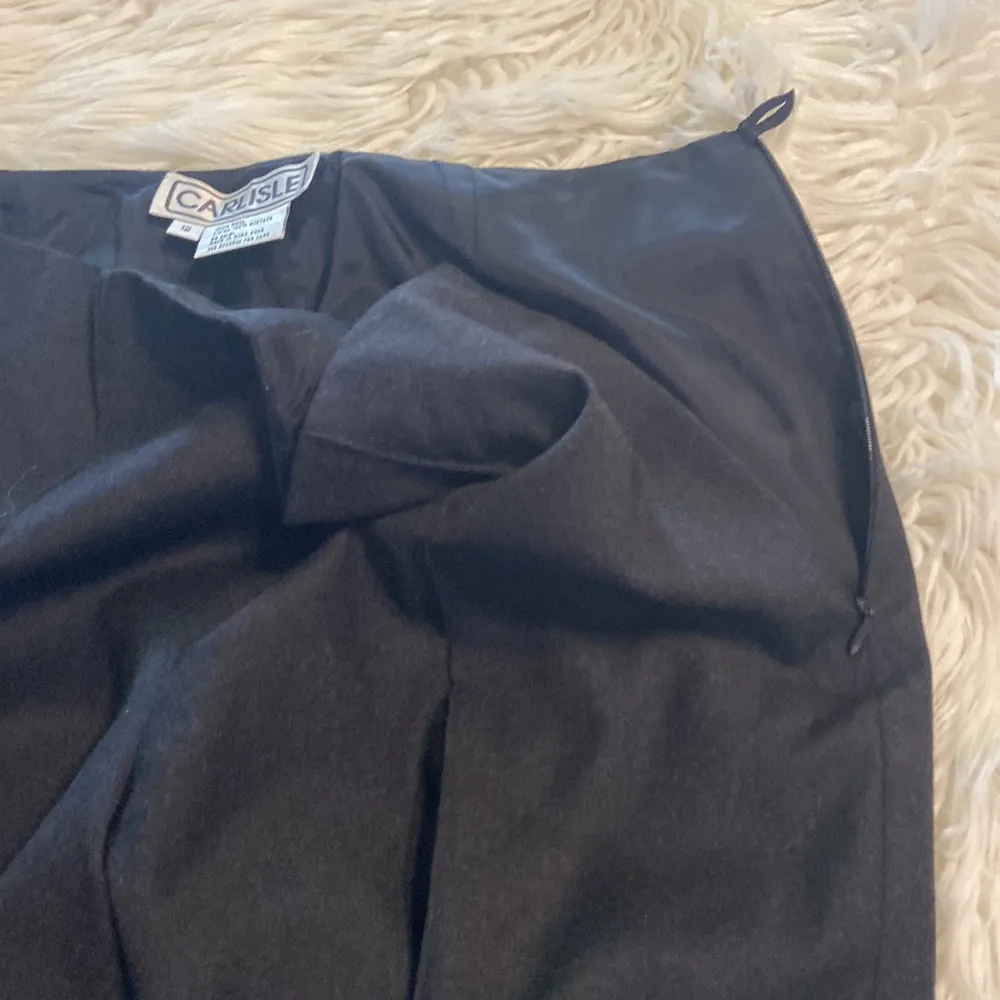 Carlisle 100% Wool Pants dark gray color inseam 27” excellent condition size 12 - Image 6