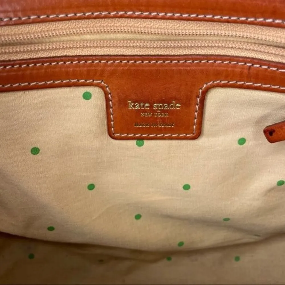 Vintage Kate spade tropical abstract floral purse bag with leather footed bottom - Image 6