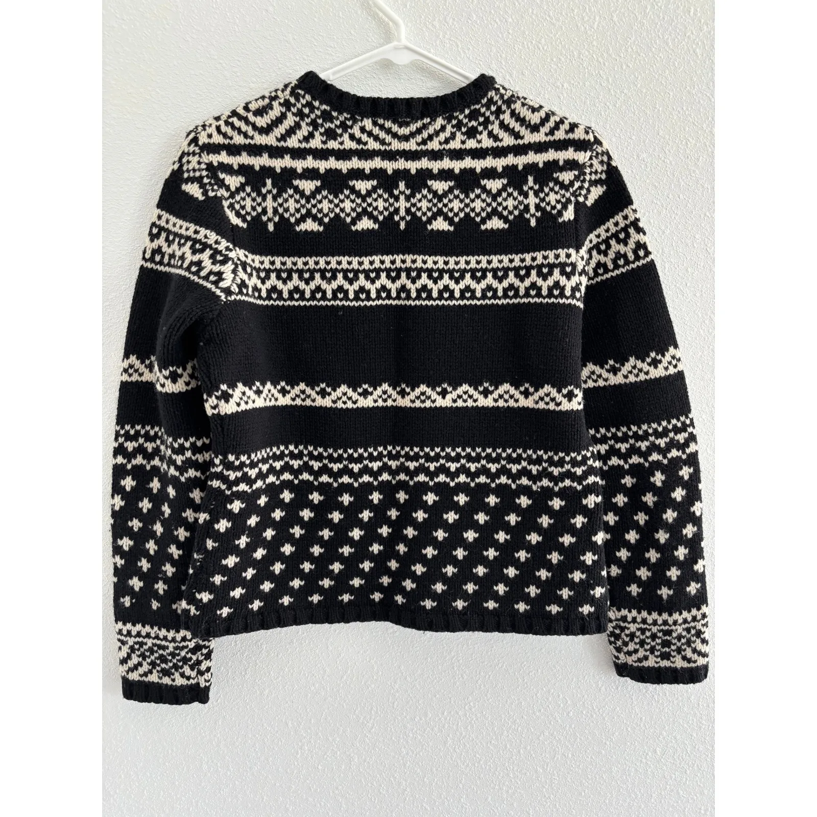 Vintage Rosanna Sweater Womens PS‎ Black White Lambswool Fair Isle Heritage Cozy Size undefined - Image 2