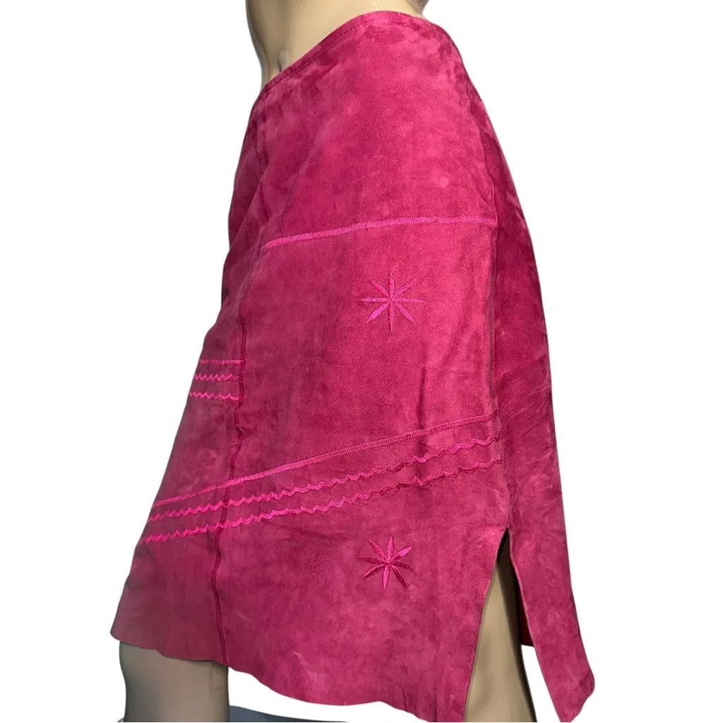 Stella Forest Size 40 8 M Pink Goat Skin Suede Embroidered Pencil Straight Skirt - Image 3