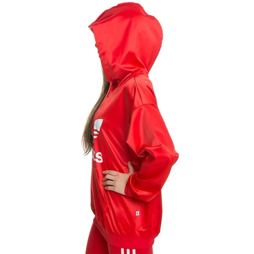 Adidas SATIN TREFOIL HOODIE SWEATER RED SIZE XS NEW - Image 3