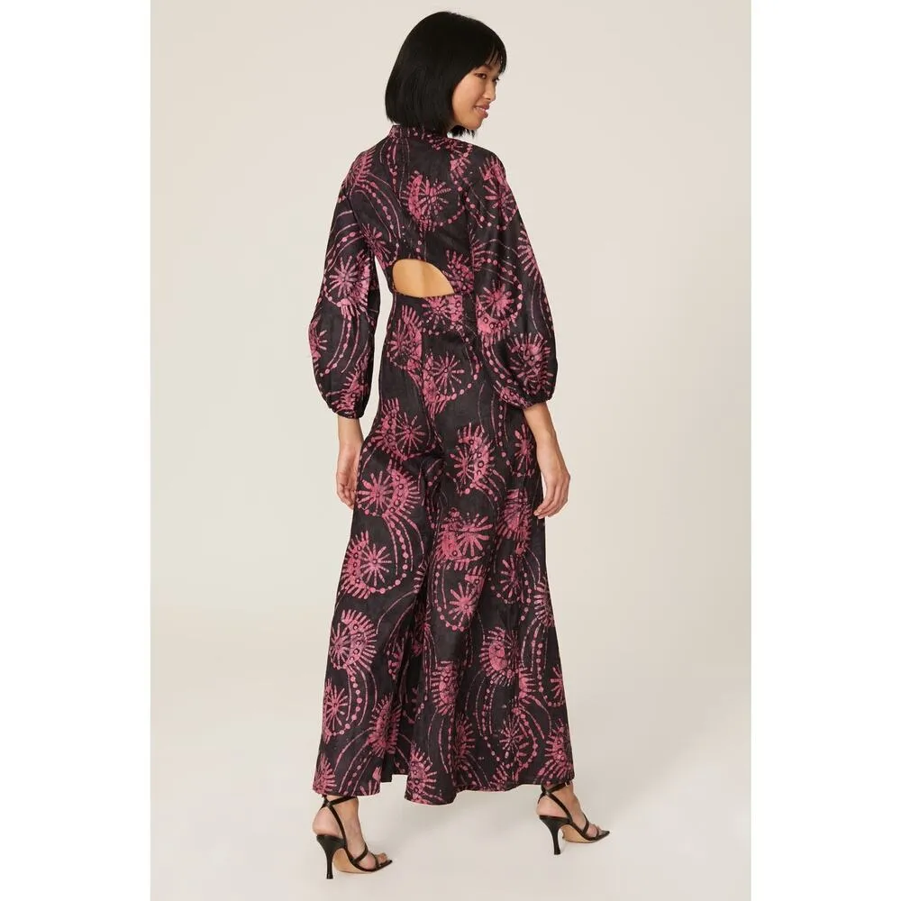 Kahindo Luo Tie Dye Black Pink Wide Leg V - Image 3