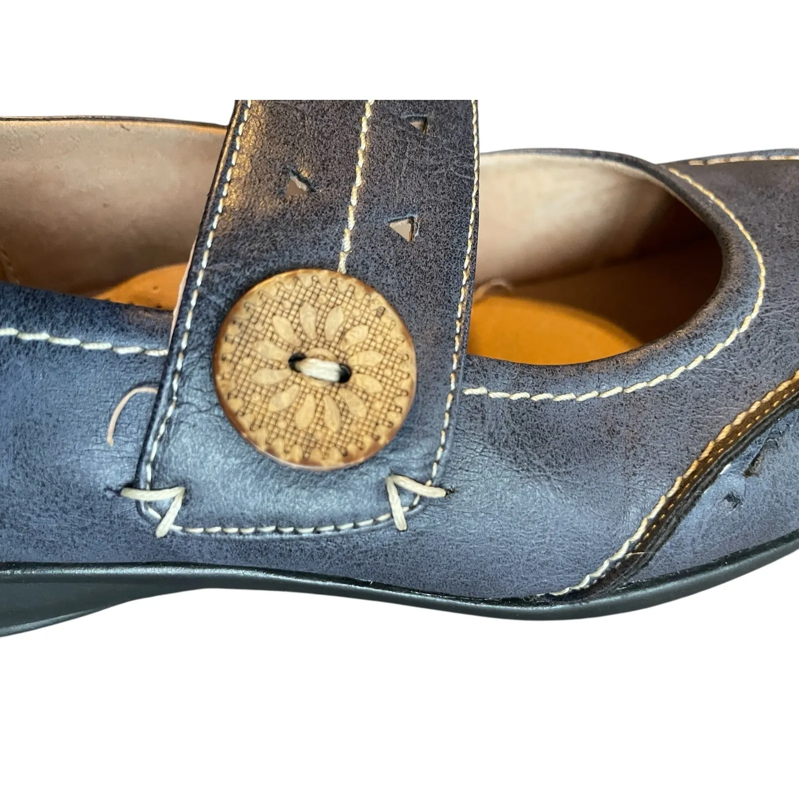 Caravelle Blue MaryJanes WIDE FIT - Image 3
