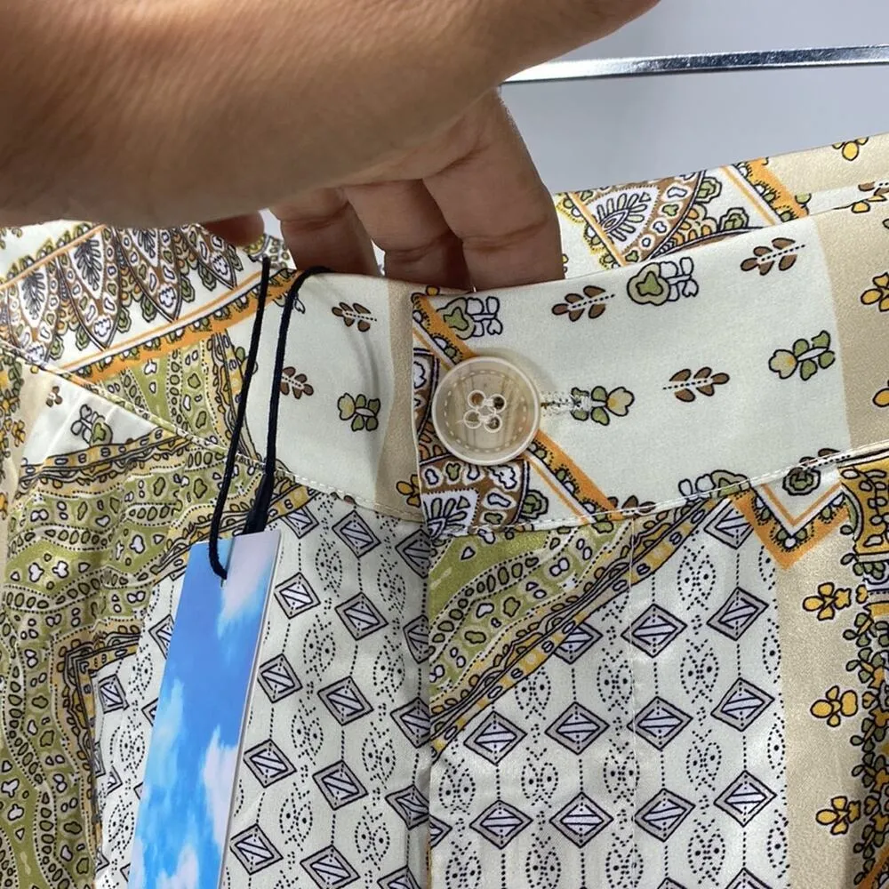 Cider Boho Paisley Backless Tank Top halter and pants set high waisted wide leg - Image 8