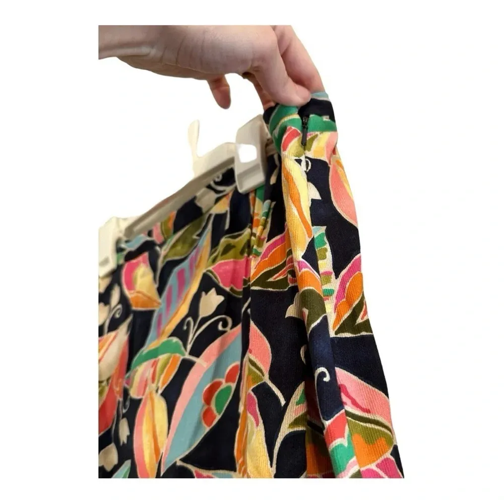 Vintage Talbots Petite Floral Leaves Wrap Cotton Skirt // Size 16 - Image 4