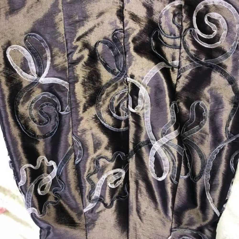 Jessica McClintock Vintage 90’s Pewter Strapless Dress Small or Extra Small - Image 12