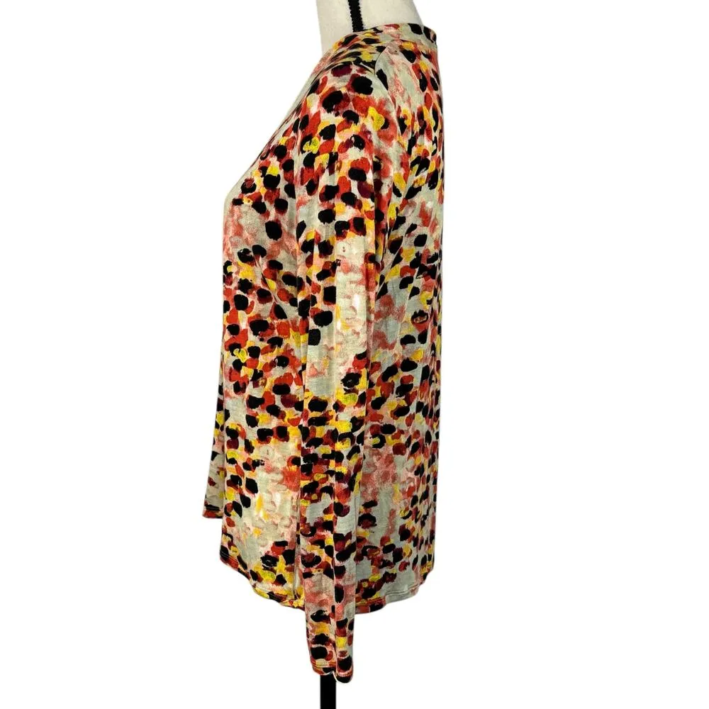 Simply Vera Vera Wang Large Top Abstract V-Neck Long Sleeve Stretch Lightweight - Image 5