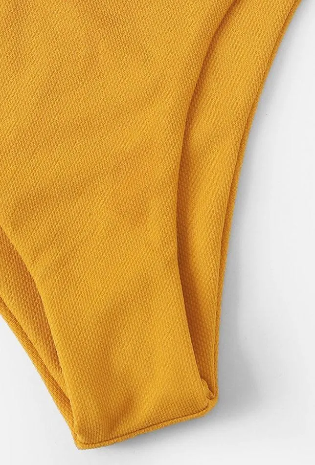 Zaful Tie Front Scoop Neck Bikini Set Size Large - Image 5