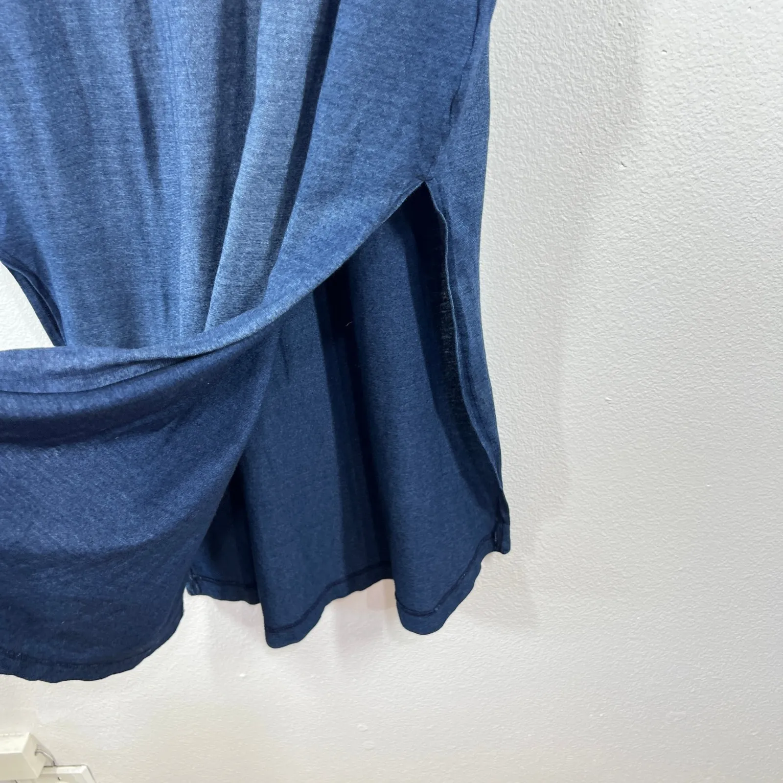 Cloth & Stone Nina T-Shirt Dress Dress Womens XL Blue Cotton V Neck‎ Sleeveless - Image 7