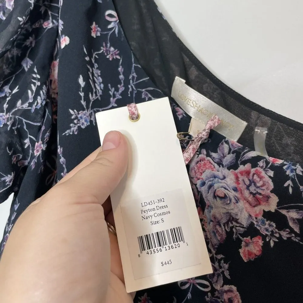 Loveshackfancy NWT Peyton Dress Navy Cosmos One Shoulder Size S - Image 6