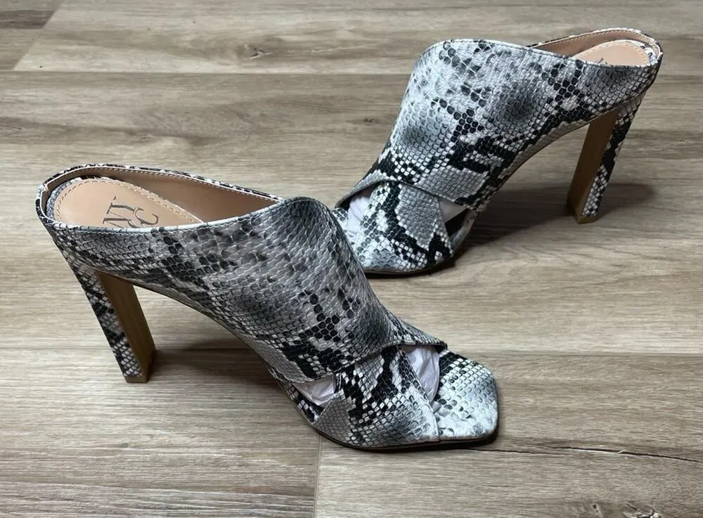 New York & Company Women's Gray Snakeskin Print Slip On Sofia Dress Sandals sz 9 - Image 5