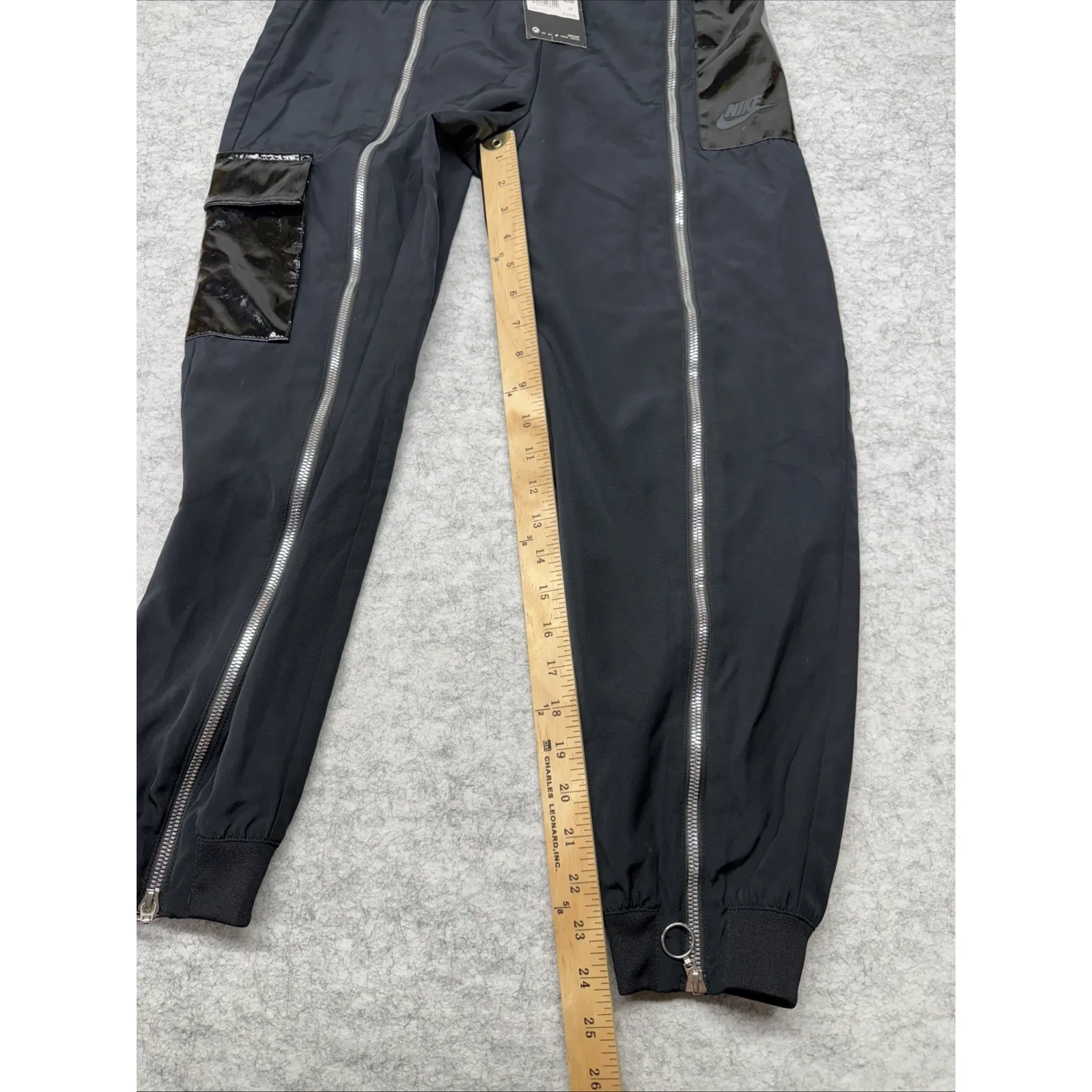 Nike Jogger Womens Small Black‎ Tech Wear Street Wear Glossy Zippers Baggy $110 - Image 11