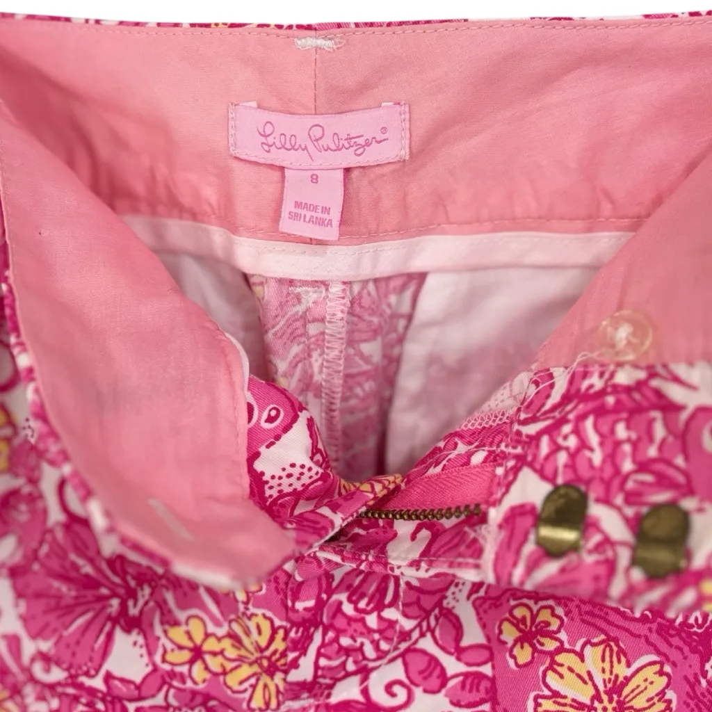 Lilly Pulitzer Whitney Roll Up Chum Bucket Print Trouser Pants Women's Size 8 - Image 6