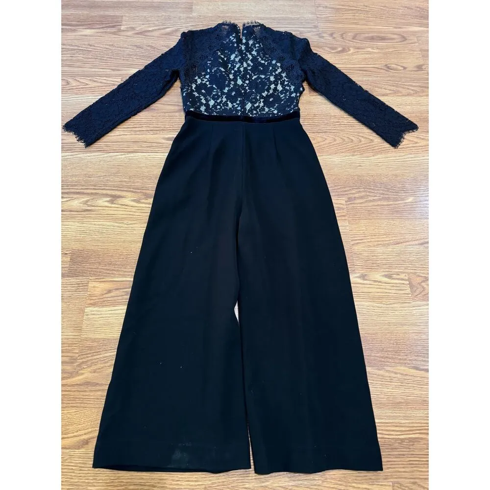 Alexis Classic Jumpsuit XS Black Guipure Lace Ophelia Cropped - Image 14