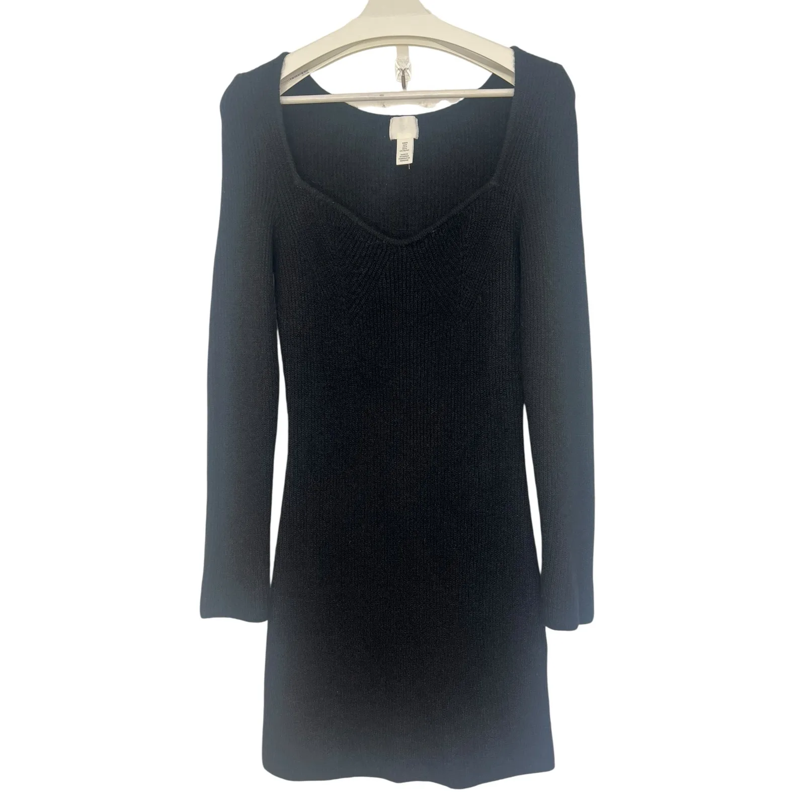 Fairy Core Witchy Goth Wool Black Dress M - Image 4