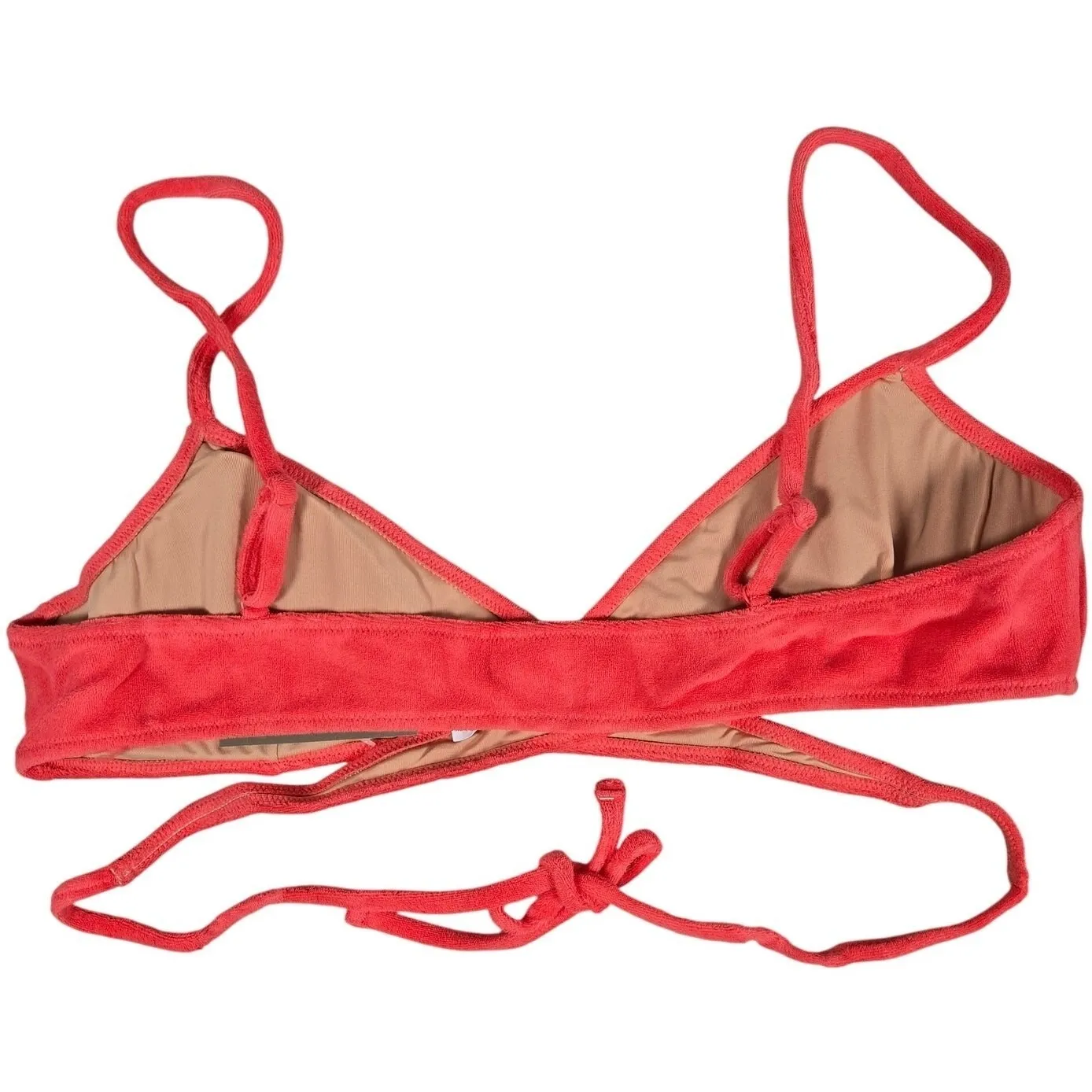 J. Crew Double-string triangle bikini top‎ in terry Pink 2X NWT - Image 2