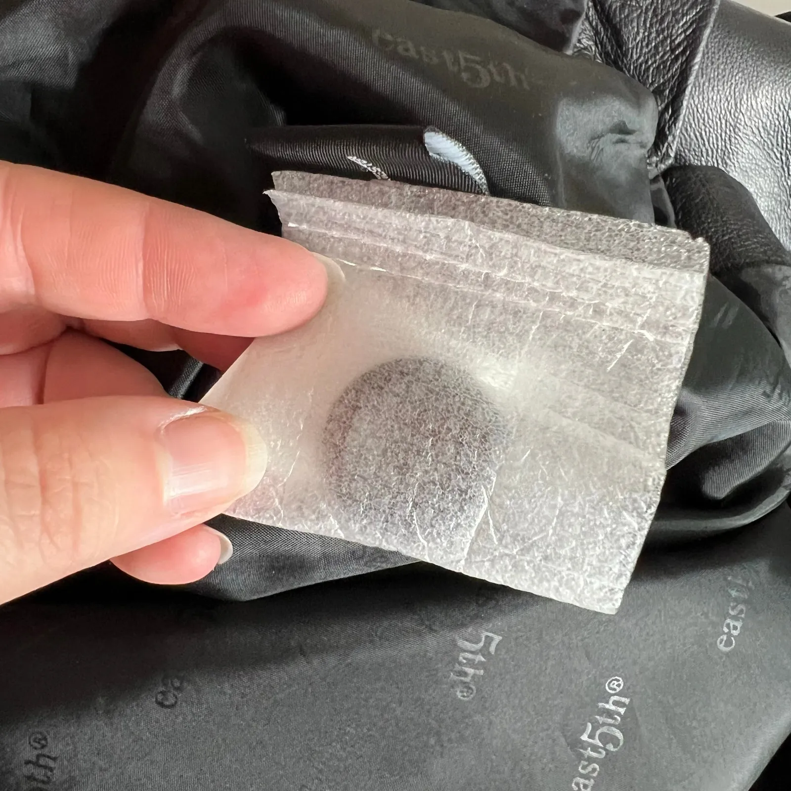 East 5th Womens Leather Jacket Long Coat Collared Button Closure Black Large - Image 12