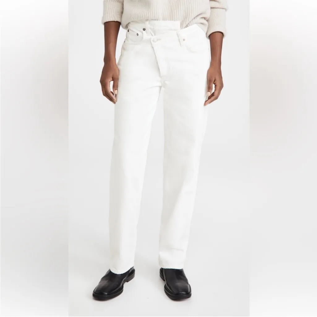 AGolde Crisscross Jeans Cream - Image 3