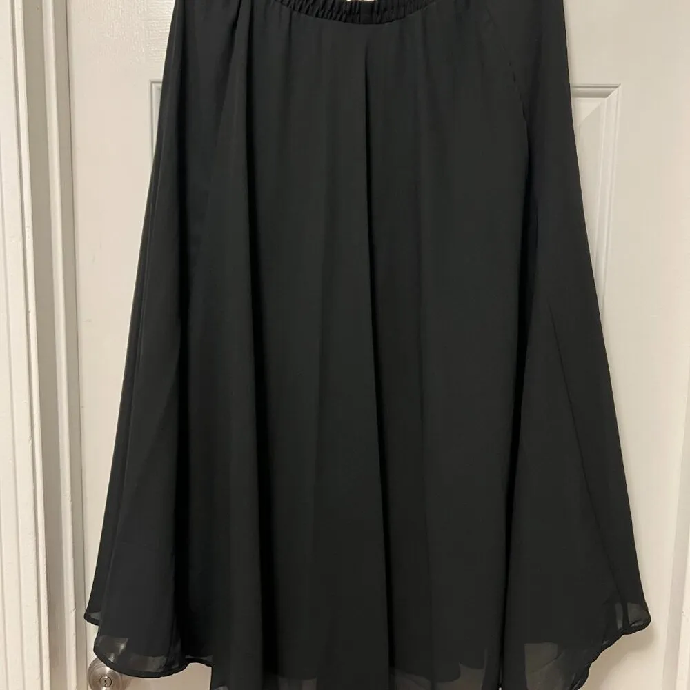 Vintage Cervelle Black Flowy Skirt Size M - Image 4
