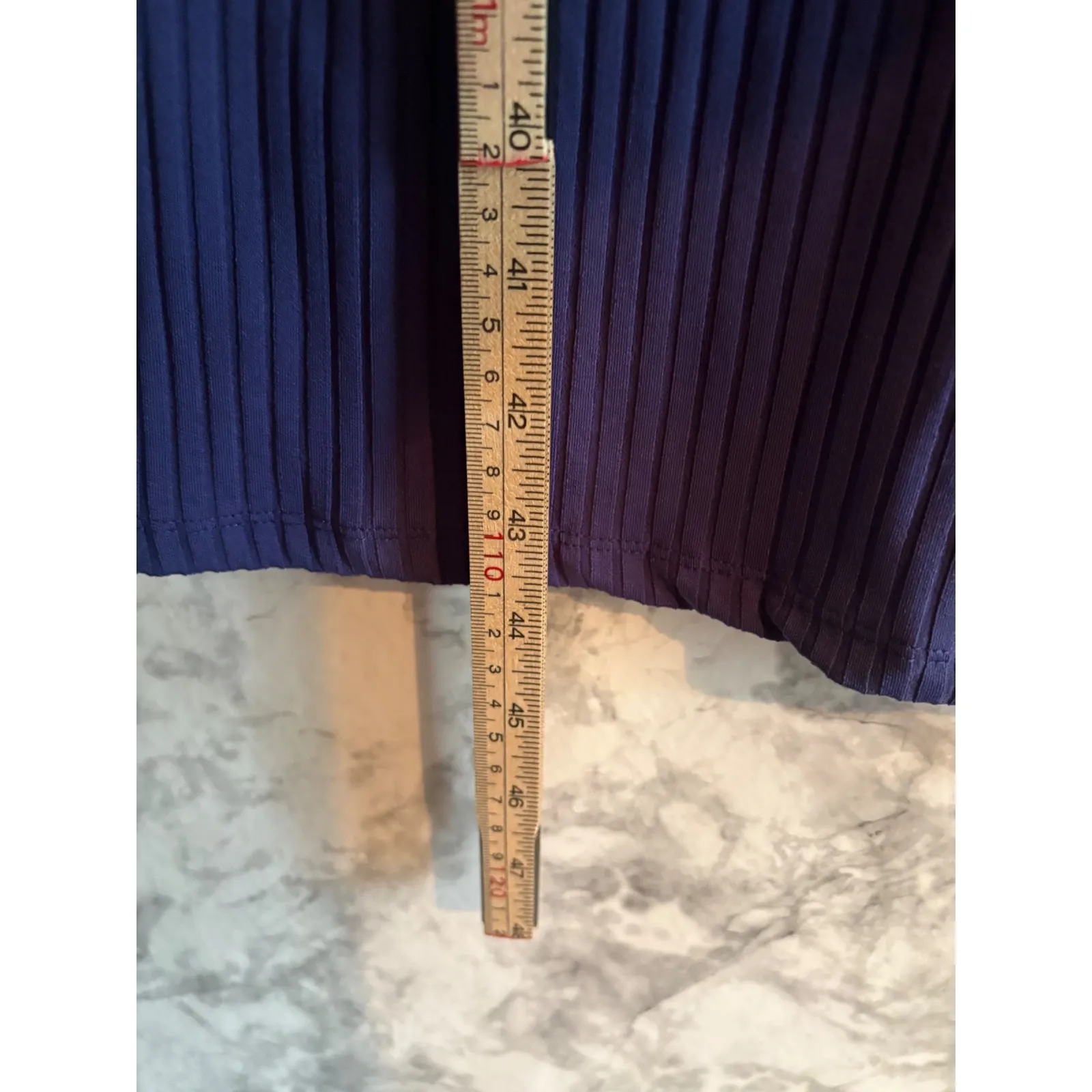 Zara Ribbed Knit‎ Sleeveless Midi Dress Cut Out Neckline Blue M - Image 6