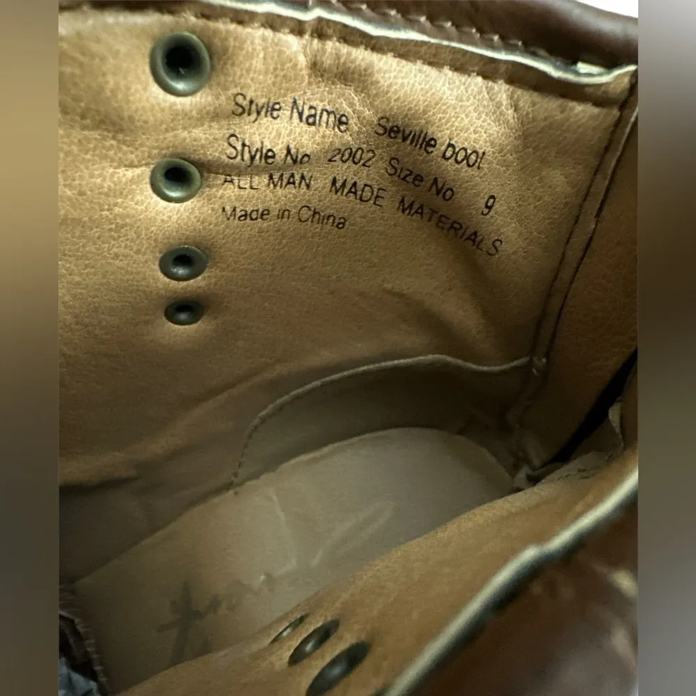 Seven Seville Boots Brown Short Boot Button Detail Almond Toe Size 9 - Image 11