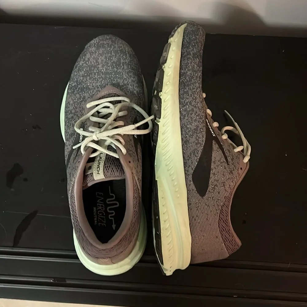 Brooks Womens Launch 6 1202851B011 Shark Aqua Lace Up Running Shoes B60 - Image 8