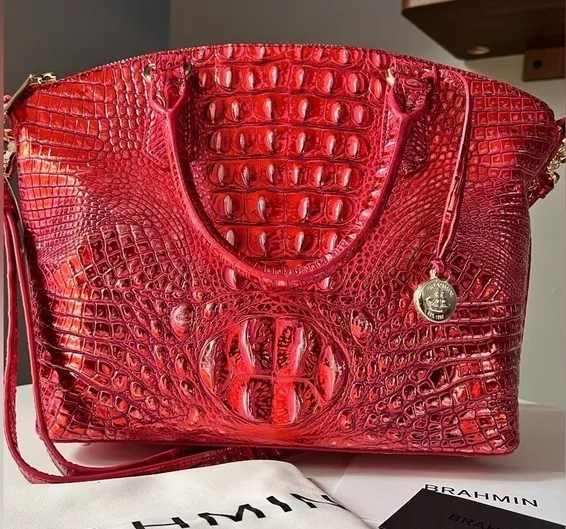 Brahmin Red Dragon Melbourne Medium Duxbury Satchel Crossbody Bag NWT - Image 1