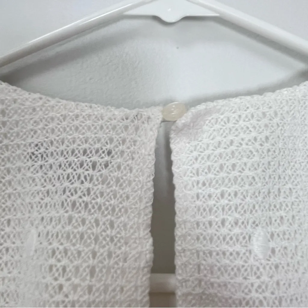 Ann Taylor Size 4 White Sleeveless Embroidered Floral Lace Sheath Dress - Image 7