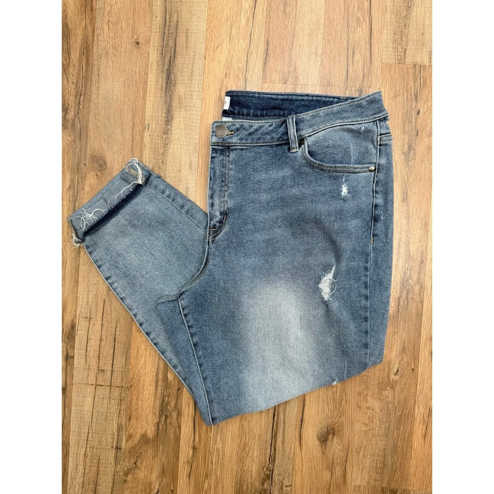 Lane Bryant Signature Fit Mid Rise Skinny Jeans Distressed Plus Size 22 - Image 2