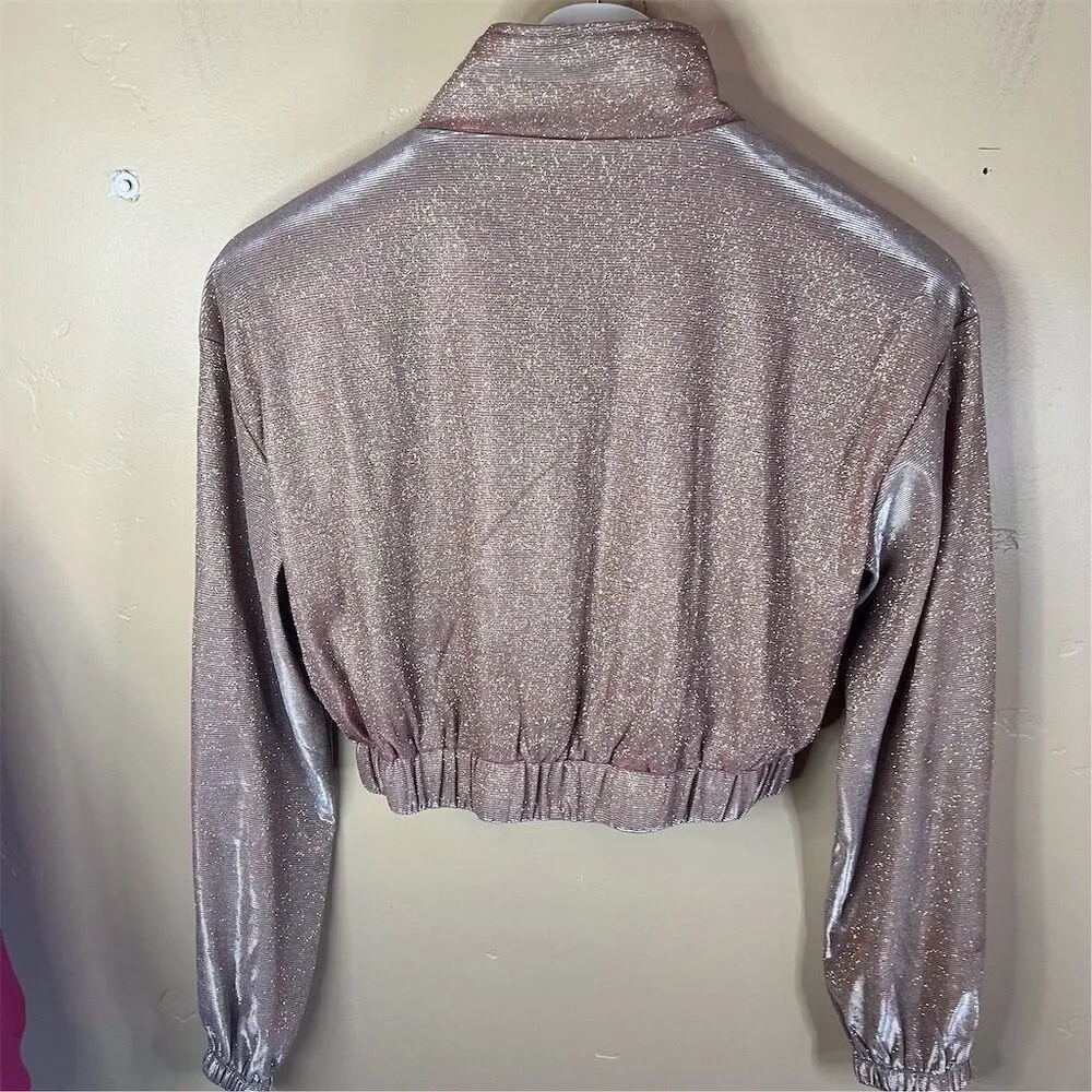 superdown Revolve  Brianna Metallic‎ Jacket in Rose Gold Women's Size Medium - Image 6