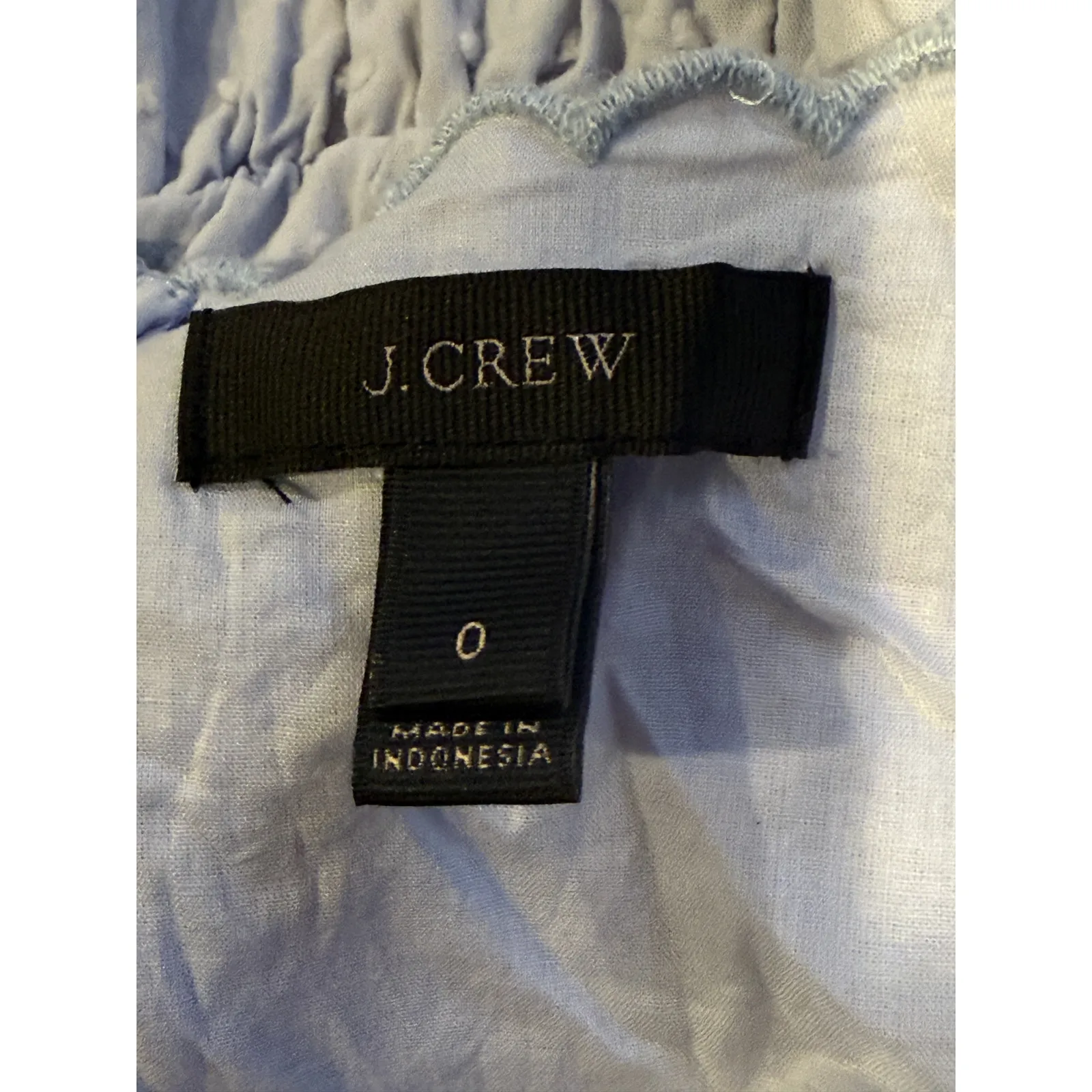 J. Crew Swiss Dot Peplum Ruffled Cap Sleeve Blouse V Neck Back Zip Up 0 Blue - Image 8