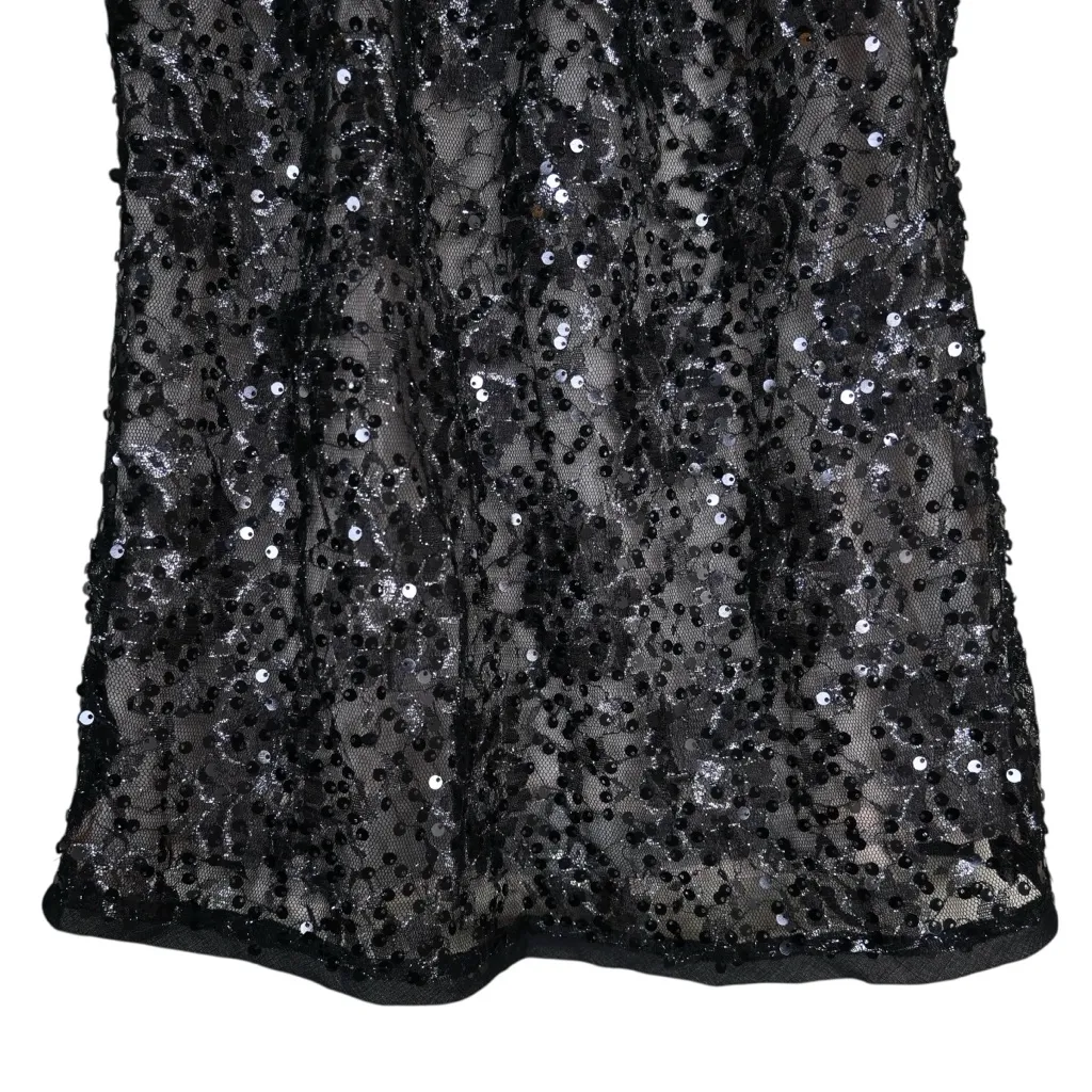 WHBM Women's XS Sequin Black Dressy Sleeveless Lined Tank - Image 5