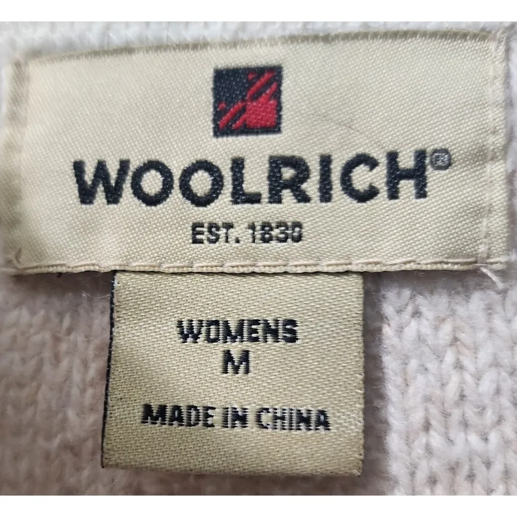 Woolrich 1/4 Zip Pullover Sweater Ribbed Knit Long Sleeve Casual Top M - Image 3