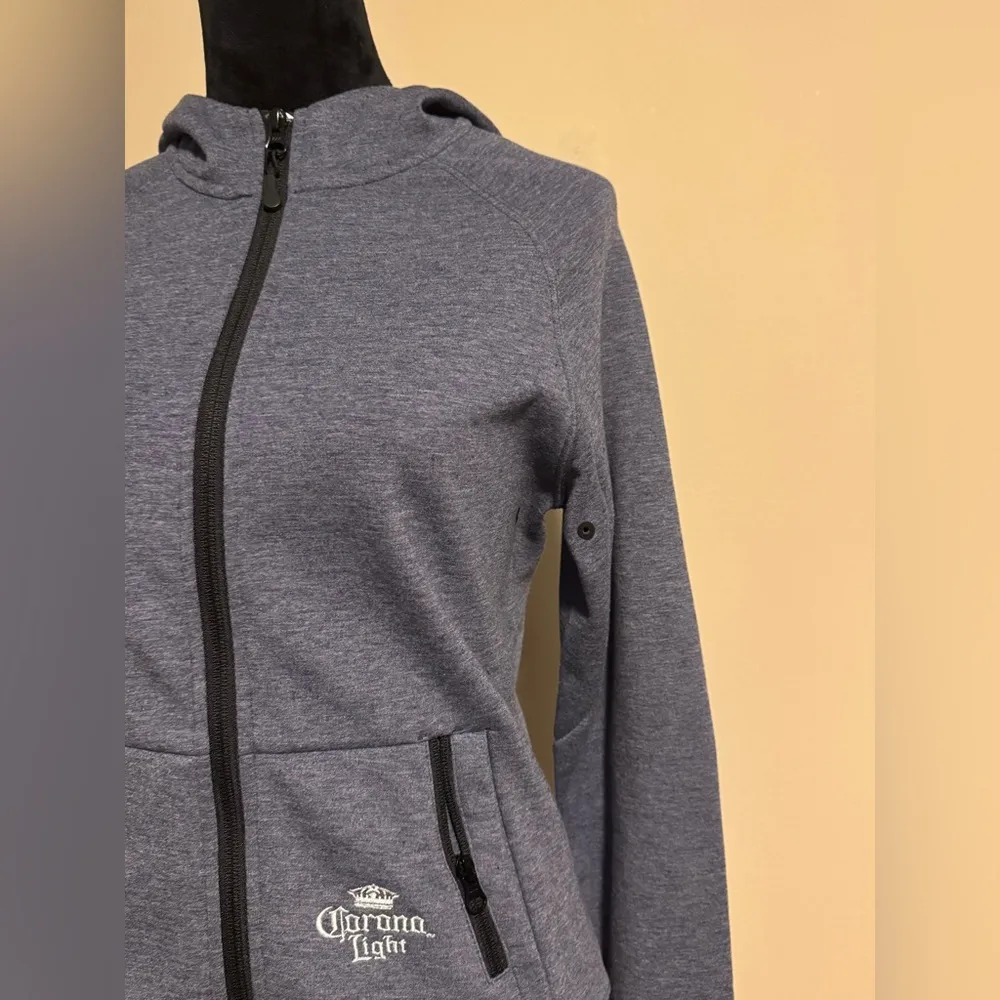 EUC Clique Navy and White Corona Light Custom Fleece Zip Hoodie size small Blue - Image 3