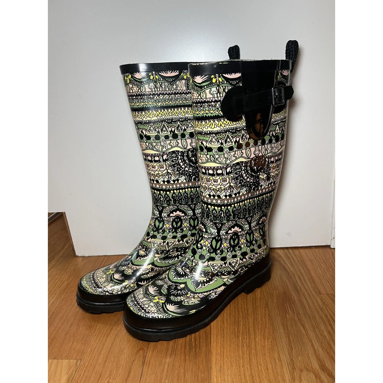 Sakroots Rain Boots Womens Size 7 Multicolor Geometric Knee High Waterproof - Image 3
