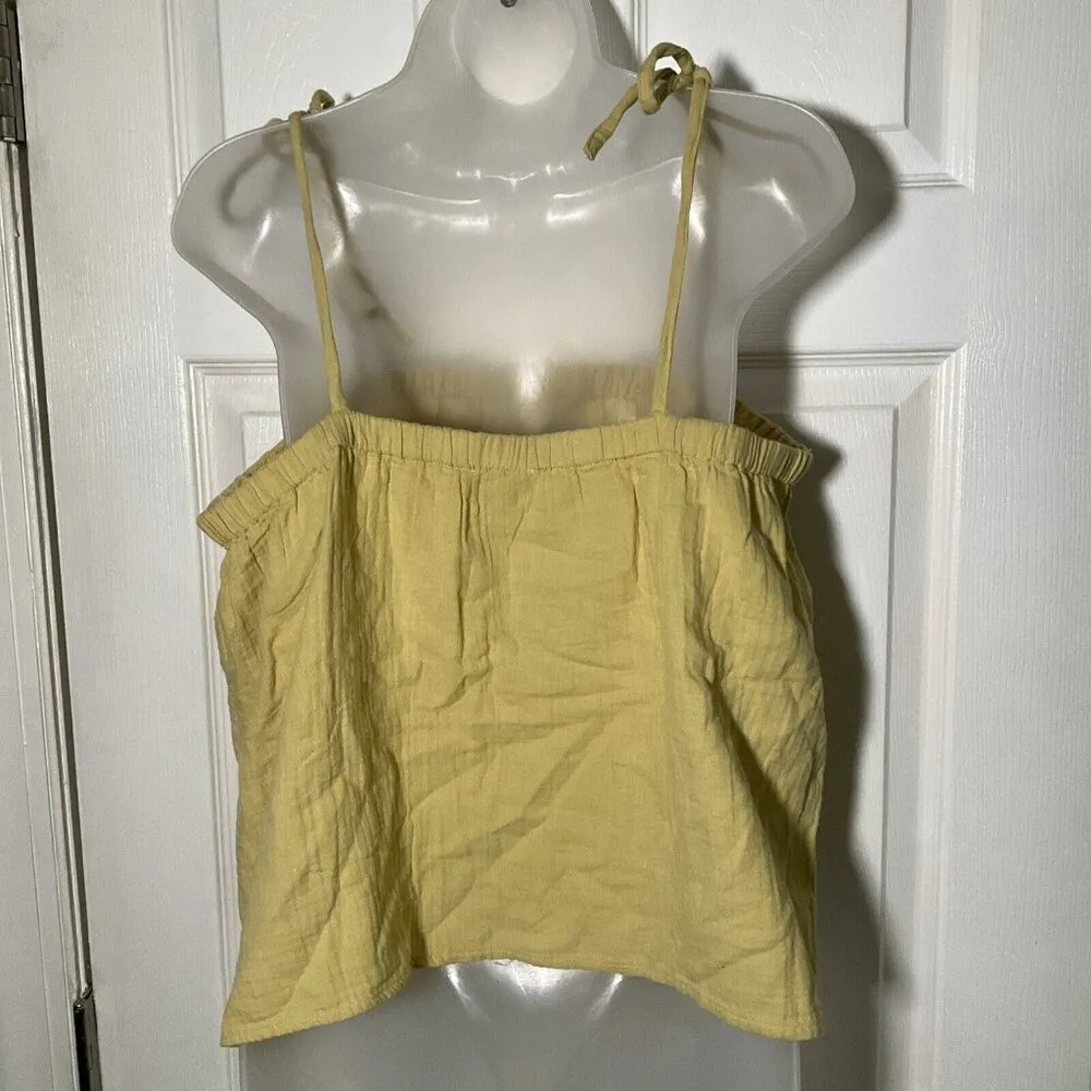 MADEWELL Tank Large Lightestspun Tie-Strap Top Haystack Yellow Casual NWT - Image 4