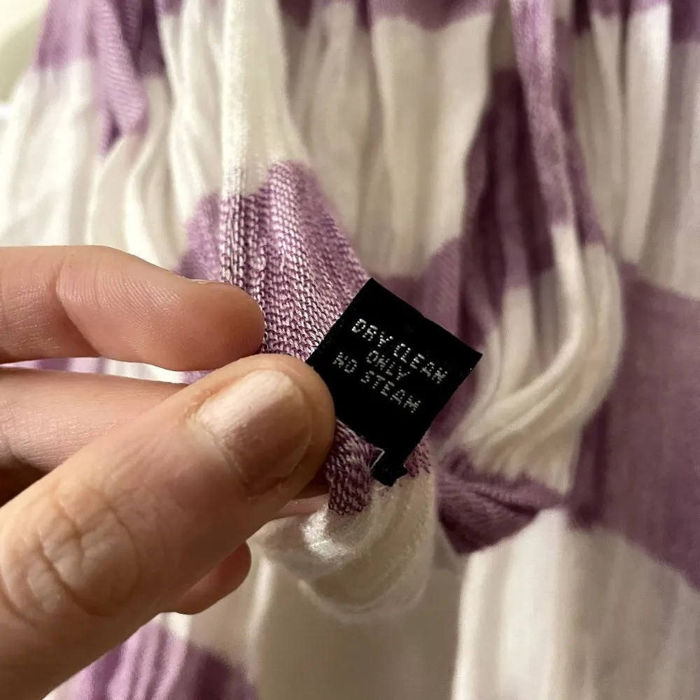 Classy purple and white striped rayon scarf fashion warm winter soft - Image 5