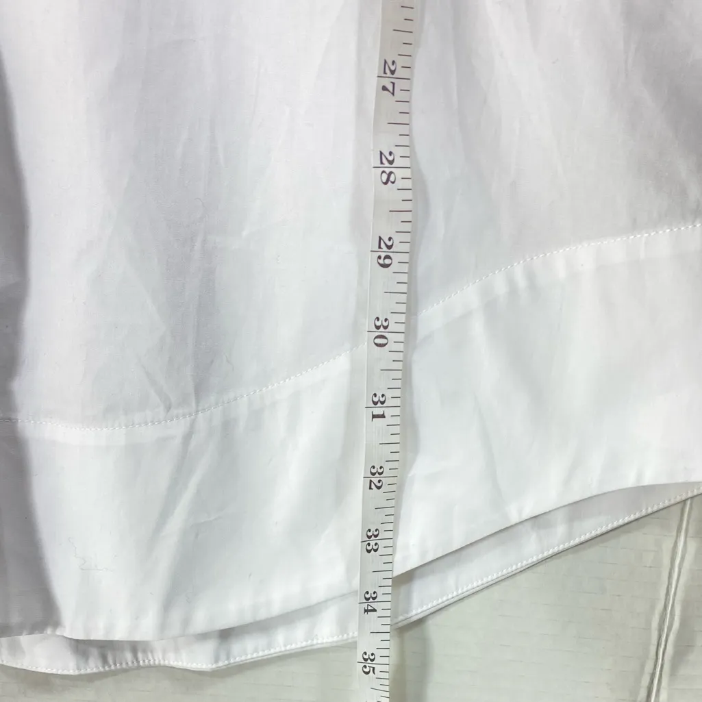 LYANER Women's M White Casual Cotton Collar V Neck Button Down Loose Shirt Dress Size M - Image 5