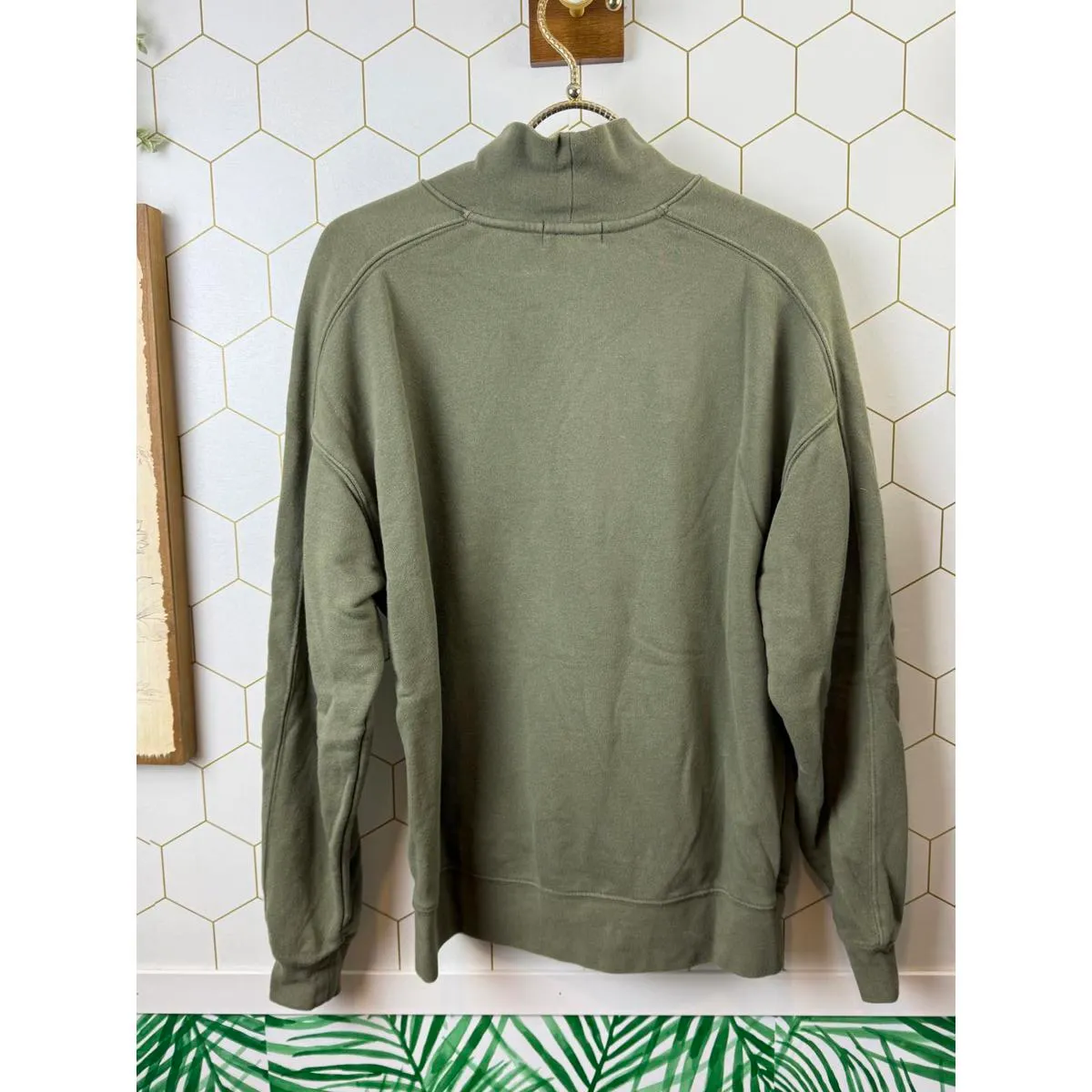 Evereve Olive Green Oversized Cowl Neck Sweater - Size - XS - Image 3