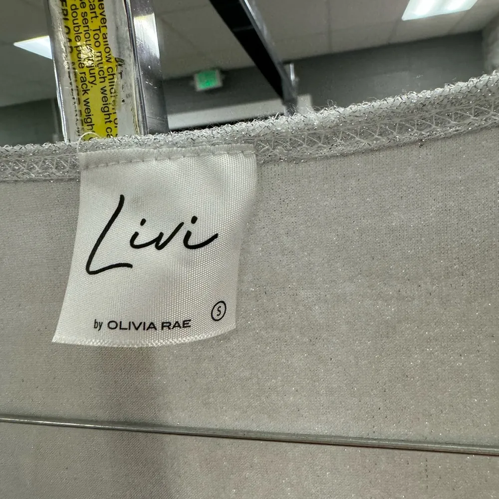 Olivia Rae Silver Cardigan Sweater Lightweight Knit - Image 3