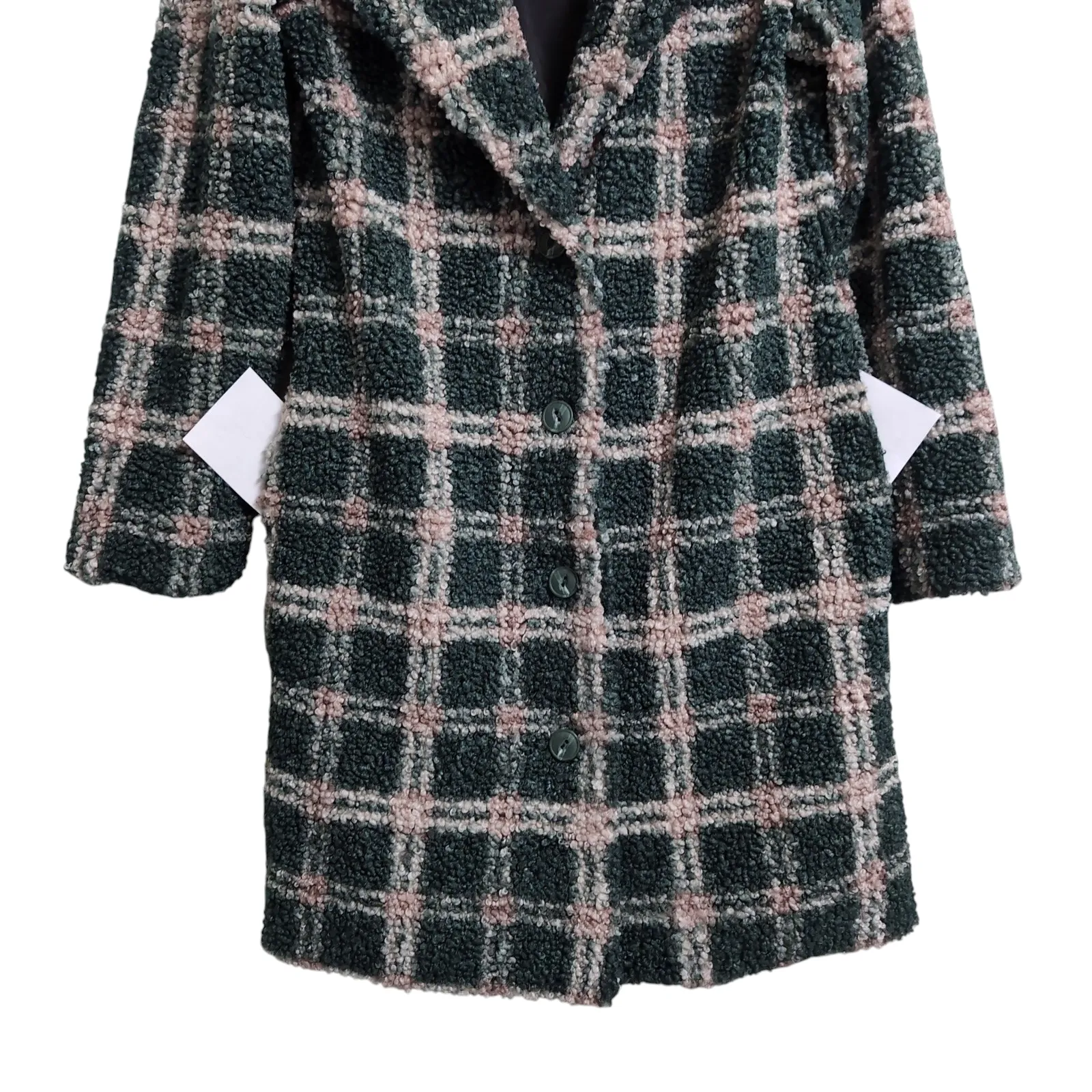 Beyond Yoga Green Pink Plaid Jacket Coat S - Image 4