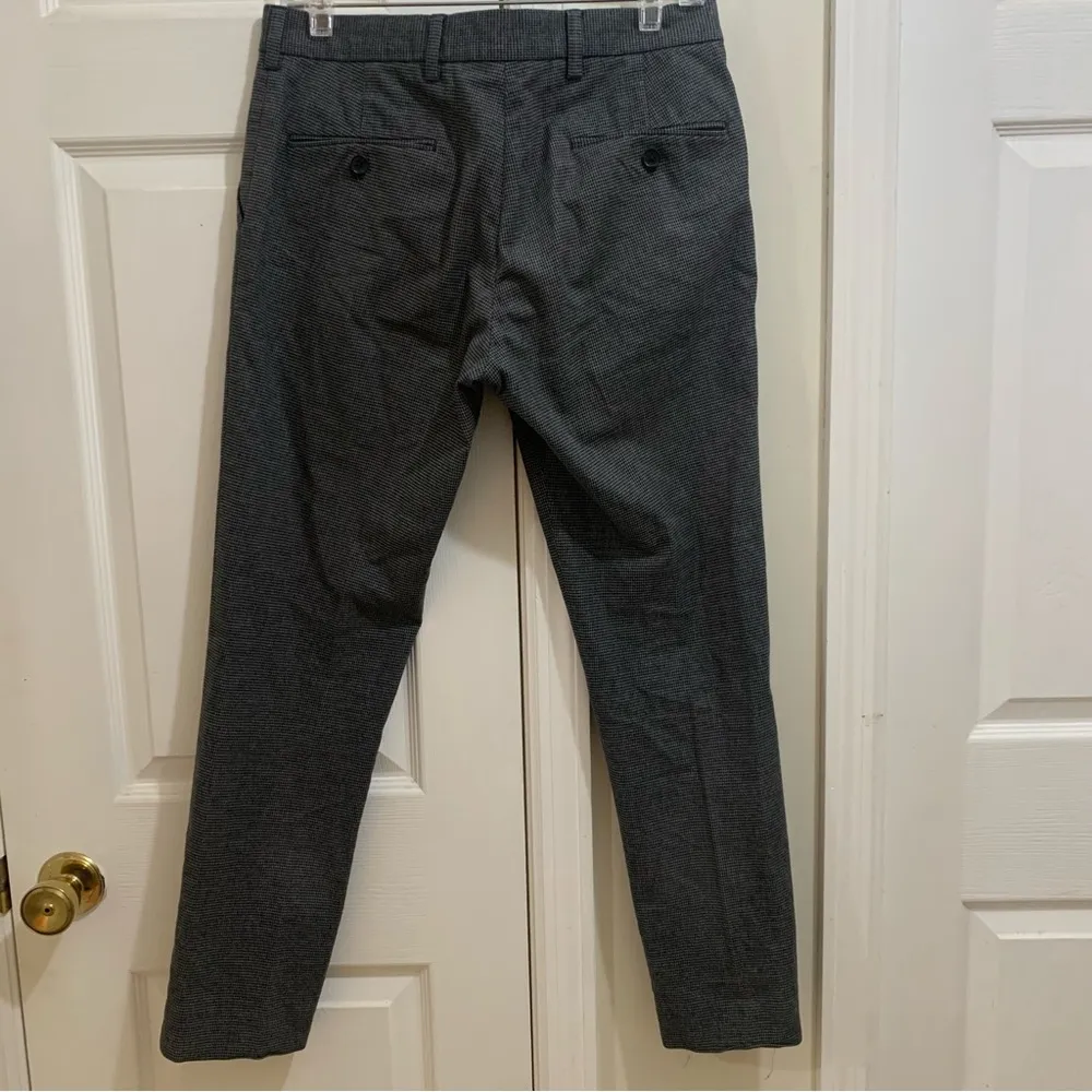 Club Monaco Davis Slim Fit Pant Grey and Black Plaid Size 30/30 - Image 3